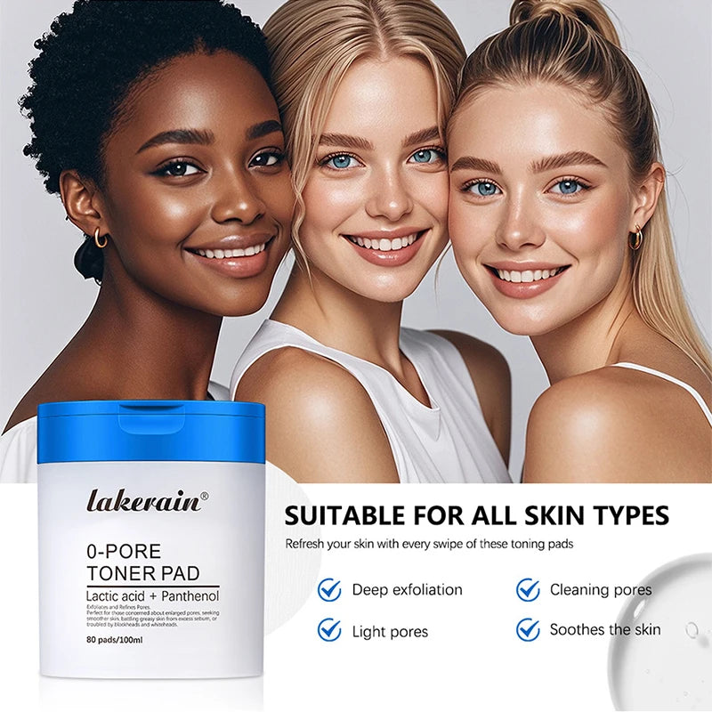 80pcs Face Toner Pads,Dual-Textured Salicylic Acid Exfoliation Pore Cleaning Shrinking Patch Mild Moisturizing Korean Skincare