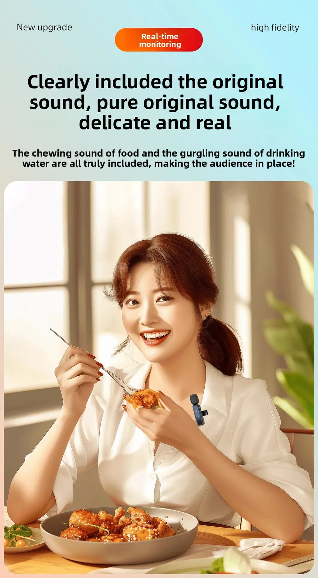 Wireless Lavalier Microphone Portable Audio Video Recording Mini Mic Adapter for iPhone Android Live Broadcast Gaming Phone Mic