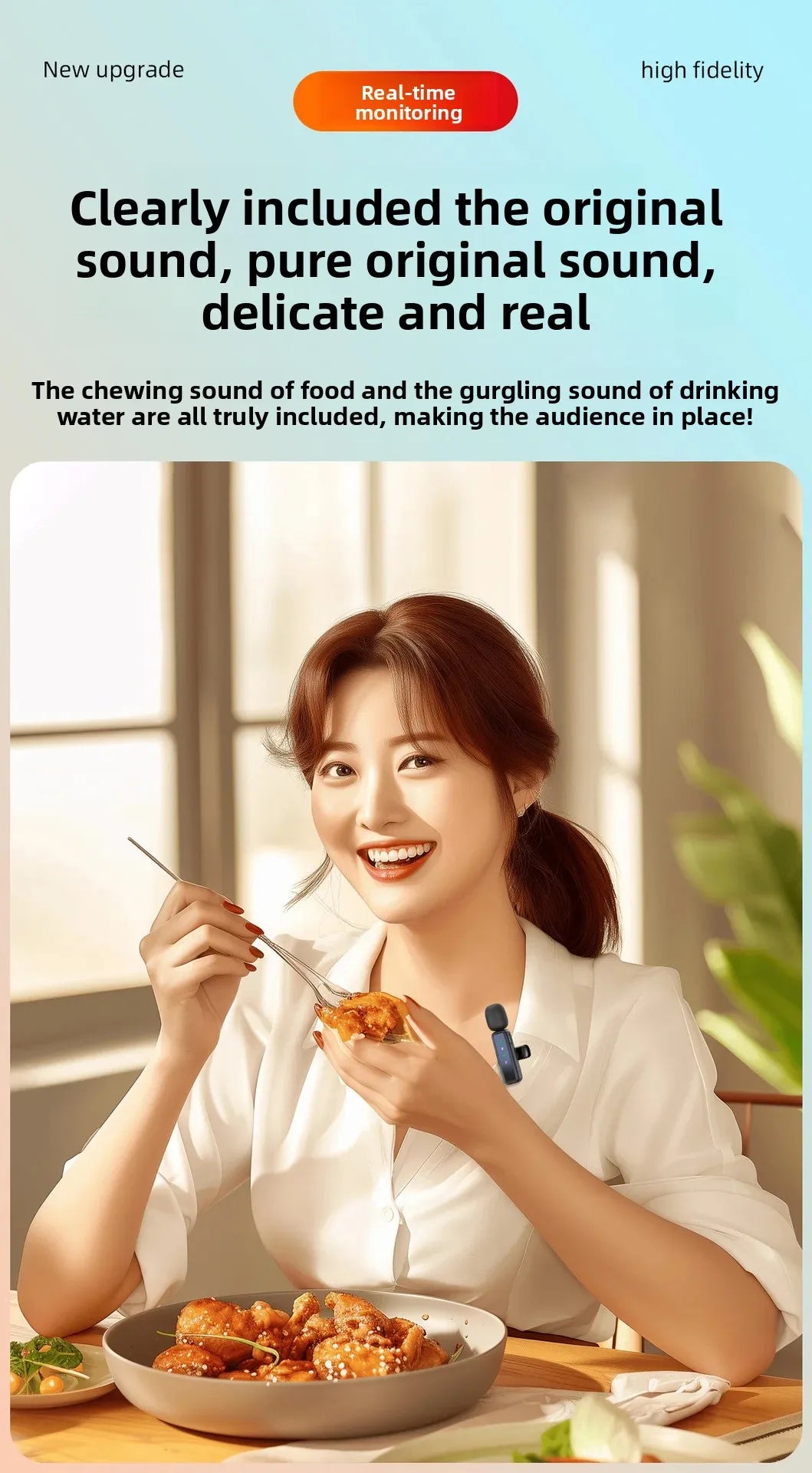 Wireless Lavalier Microphone Portable Audio Video Recording Mini Mic Adapter for iPhone Android Live Broadcast Gaming Phone Mic