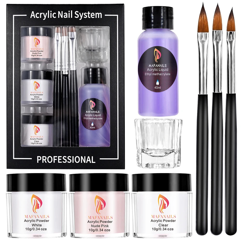 Nail Kit Set Acrylic Powder Monomer Acrylic Liquid For Nail Extension Professional Gel Manicure Set False Nails Art Tools Set *&