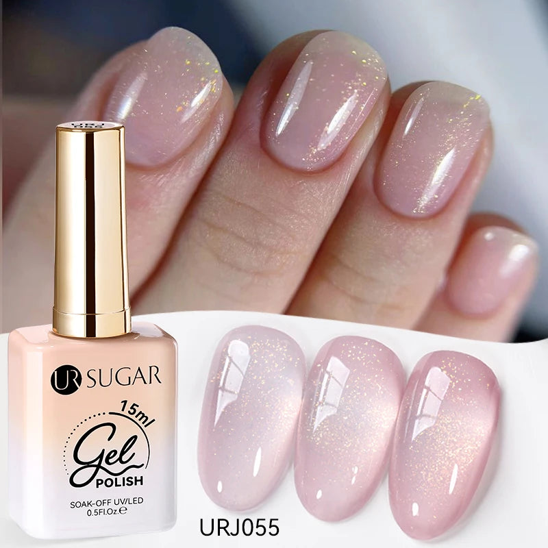 UR SUGAR 15ml Jelly Milky White Translucent Color Gel Polish Semi Permanent UV Gel Nail Art Soak Off Gel Varnish Latest Fashion