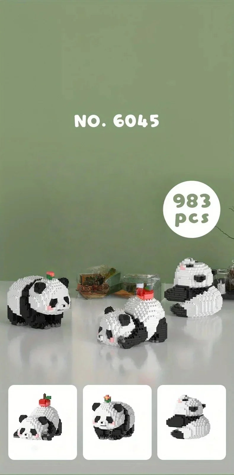 Cute Panda Building Blocks: Decoration Halloween/Christmas gift