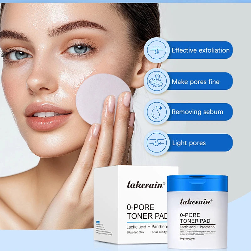 80pcs Face Toner Pads,Dual-Textured Salicylic Acid Exfoliation Pore Cleaning Shrinking Patch Mild Moisturizing Korean Skincare