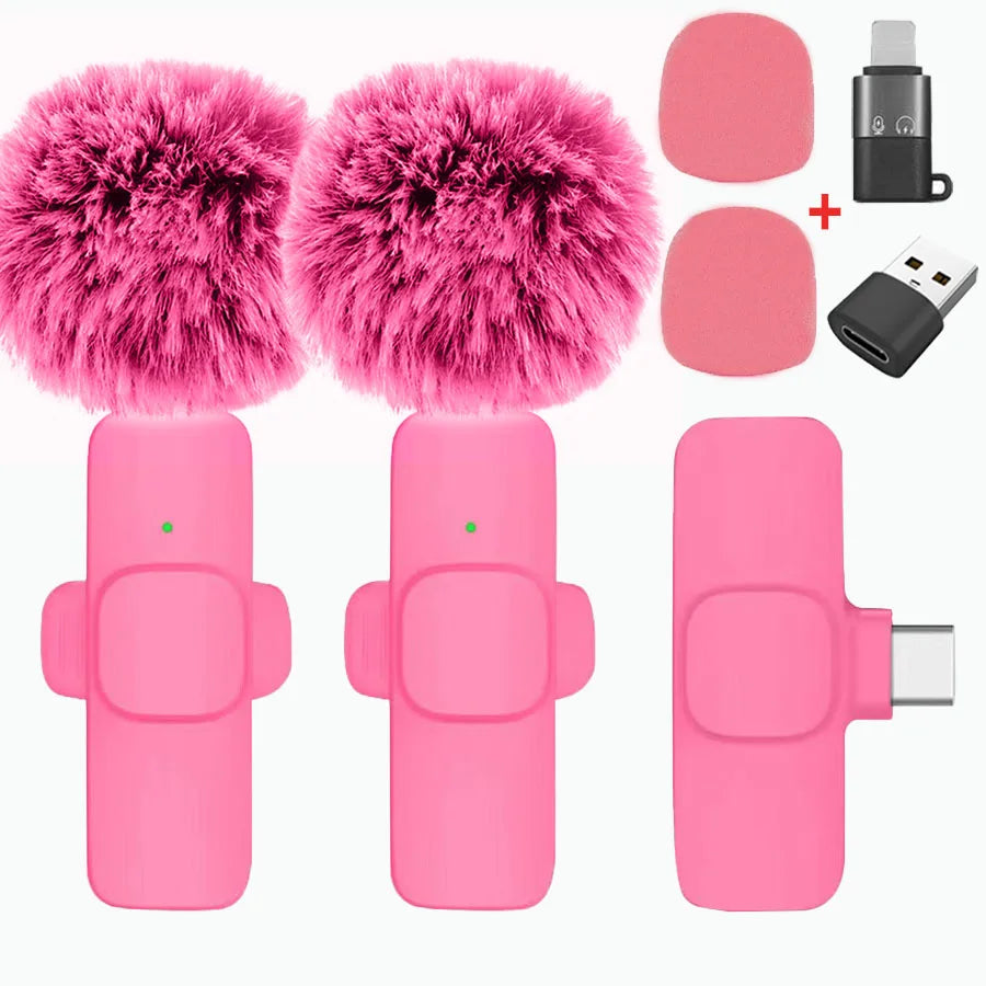 New Wireless Lavalier Microphone Portable Audio Video Recording Mini Microphone for iPhone Android PC Camera Live Gaming Phone