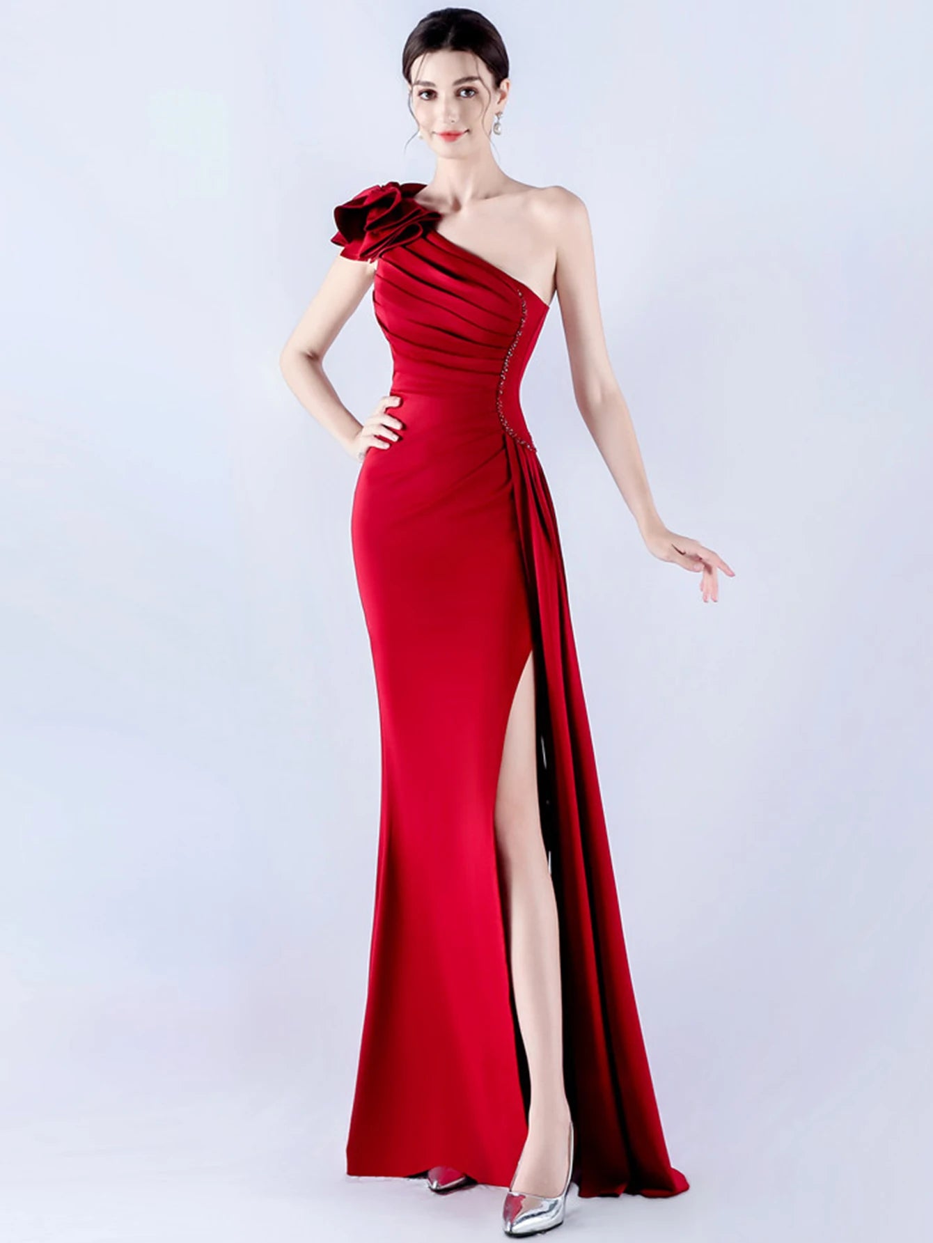 Sexy backless rhinestone maxi summer dress women elegant luxury red wedding party dress ladies long prom evening dresses vestido