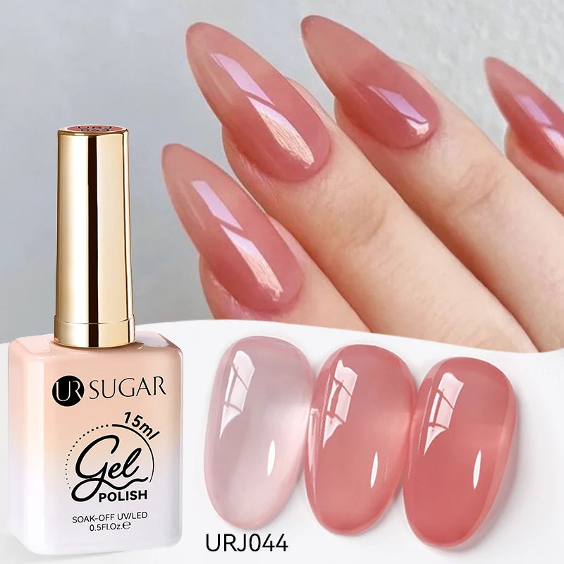 UR SUGAR 15ml Jelly Milky White Translucent Color Gel Polish Semi Permanent UV Gel Nail Art Soak Off Gel Varnish Latest Fashion