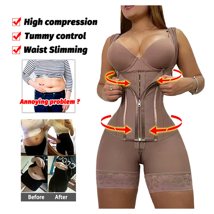 High Compression Girdle Shaper Colombian Fajas Shapewear Postpartum Belly flat Sheath Waist Trainer Belts Woman Extreme Corset