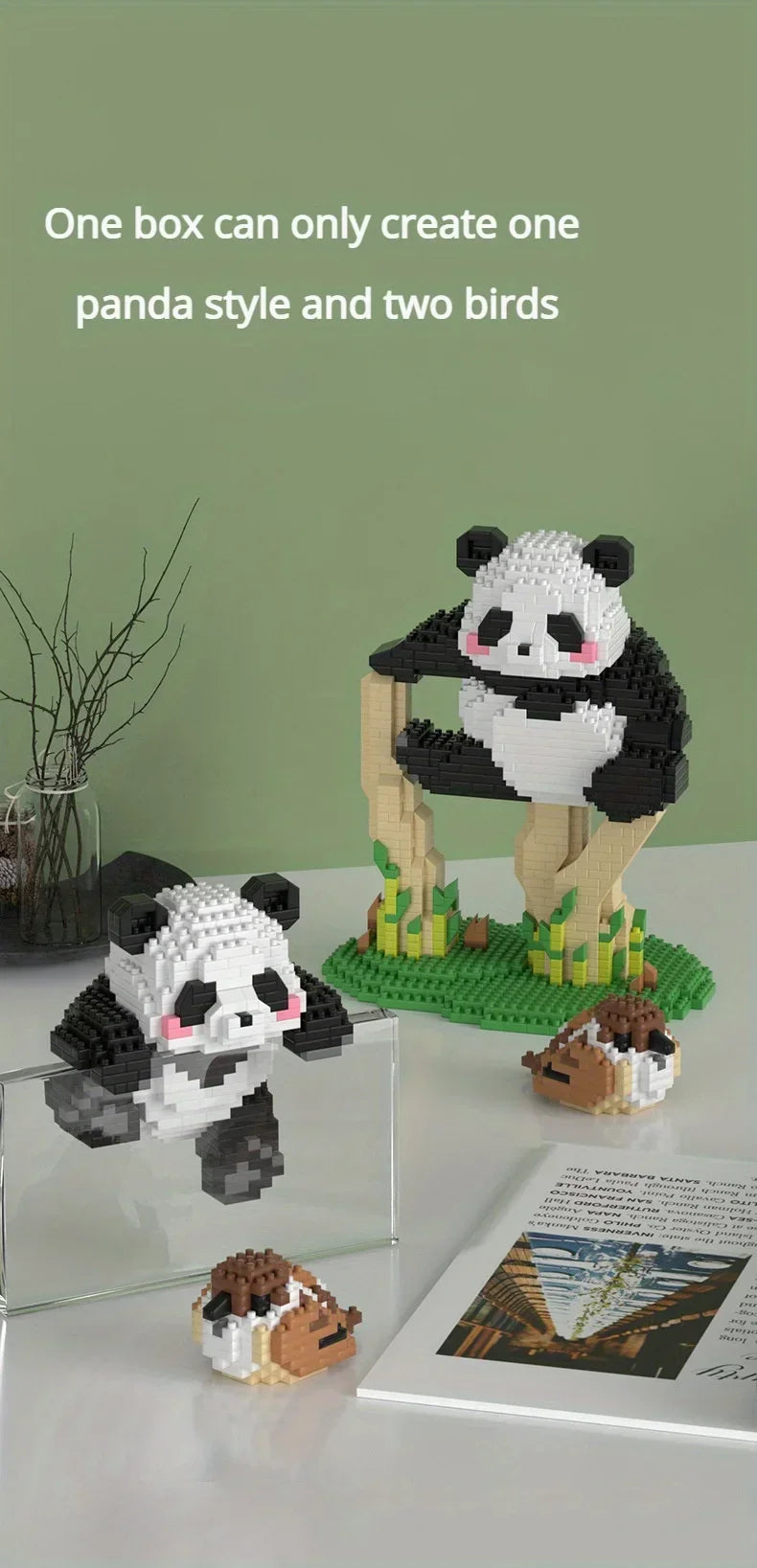 Cute Panda Building Blocks: Decoration Halloween/Christmas gift
