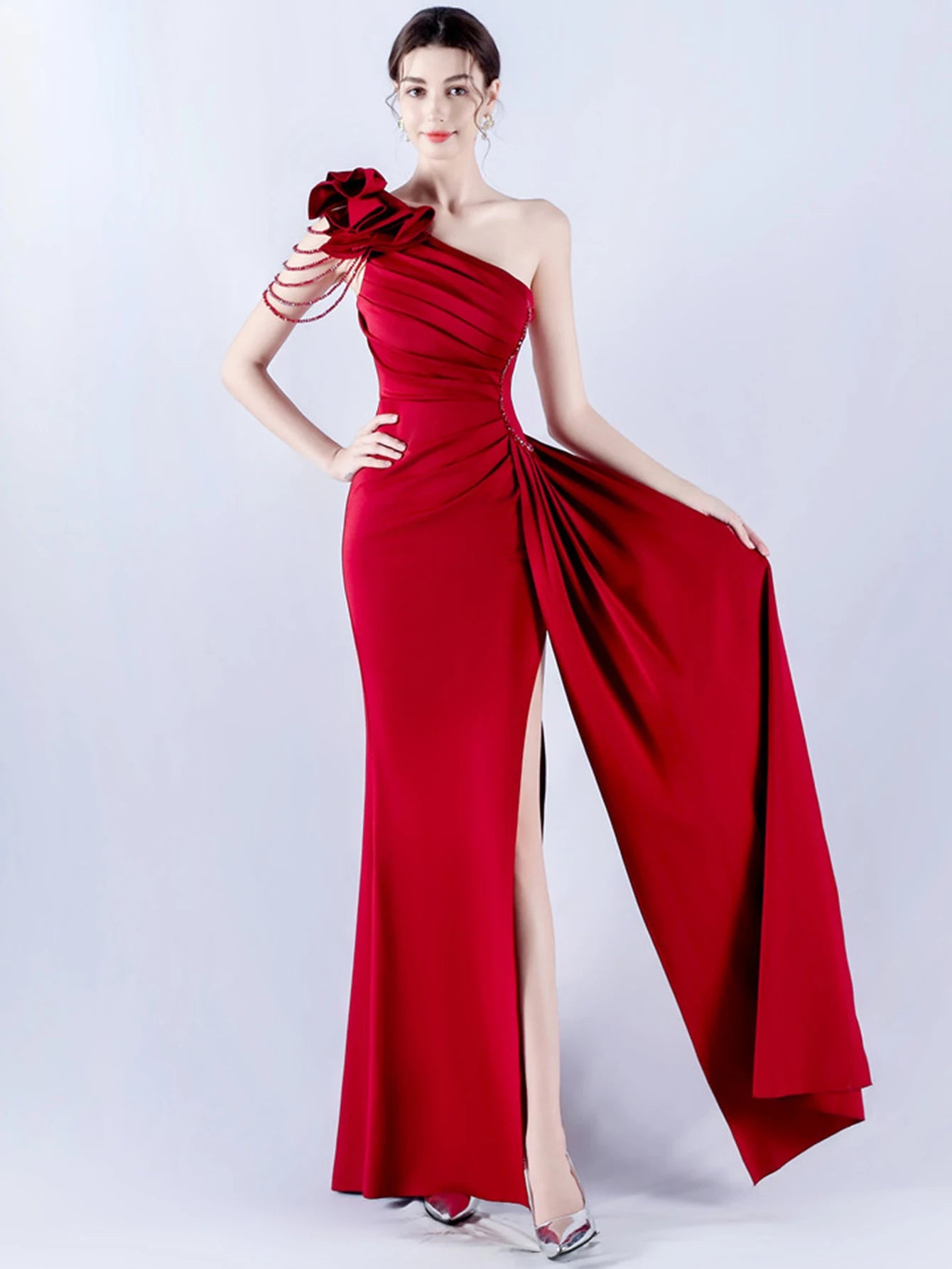 Sexy backless rhinestone maxi summer dress women elegant luxury red wedding party dress ladies long prom evening dresses vestido