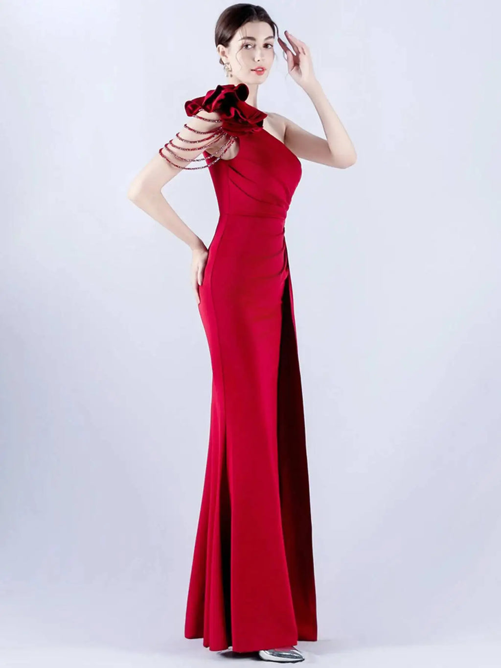 Sexy backless rhinestone maxi summer dress women elegant luxury red wedding party dress ladies long prom evening dresses vestido
