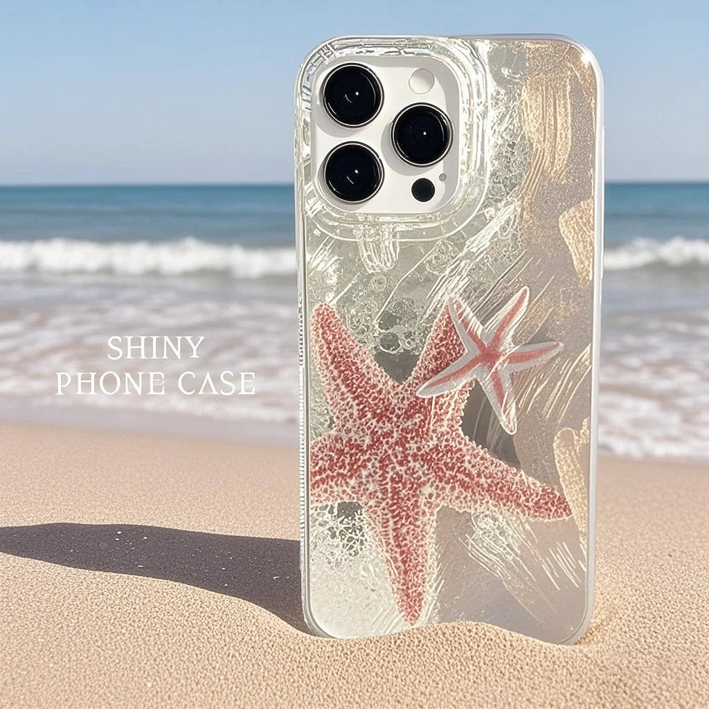 Phone Case For iPhone 16 15 14 13 12 11 Pro 16E 15Pro 16Pro Max X XS Max XR SE 2 7 8 Plus Cool Turtle Seaside Pattern IMD Cover