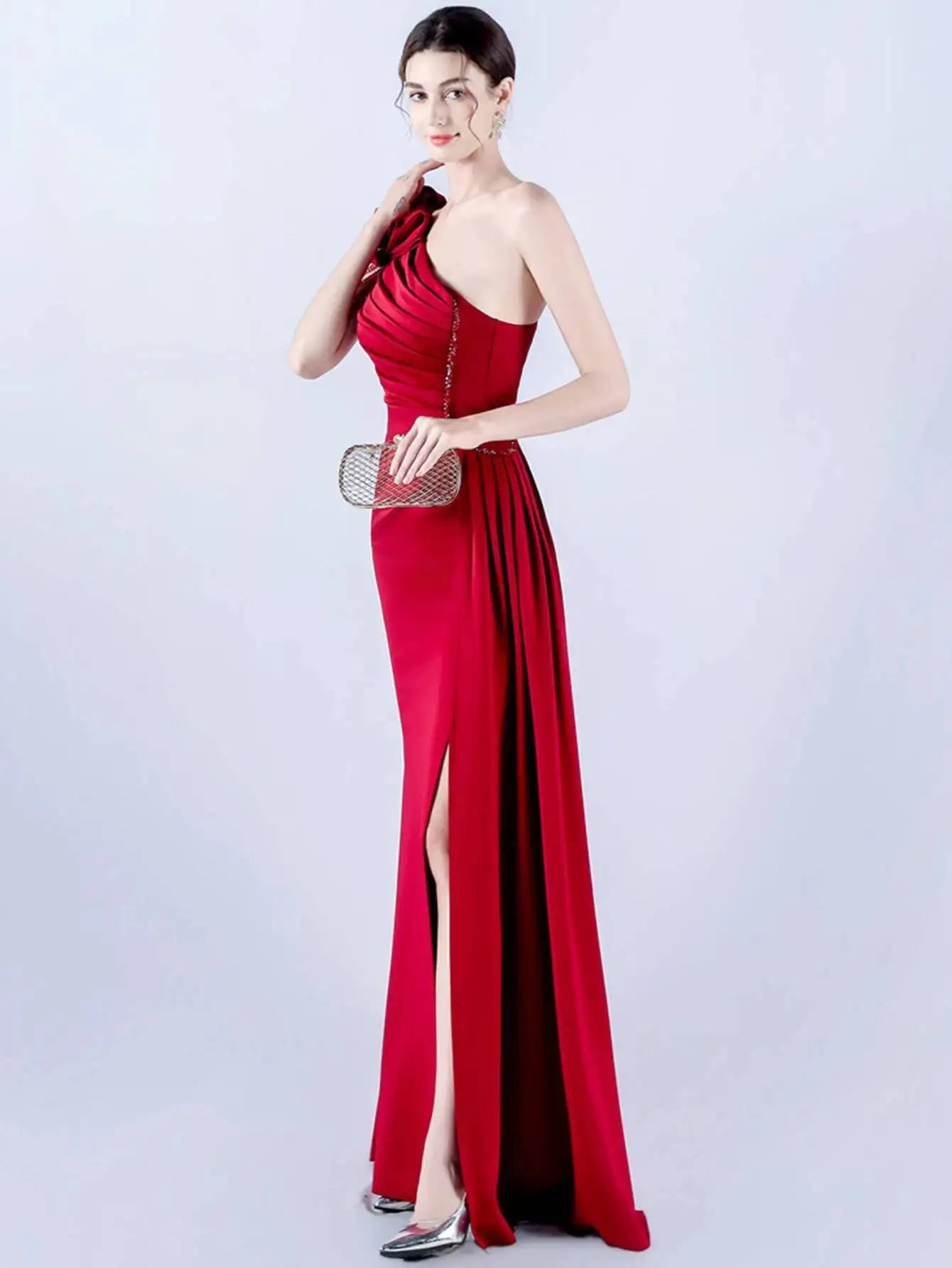 Sexy backless rhinestone maxi summer dress women elegant luxury red wedding party dress ladies long prom evening dresses vestido