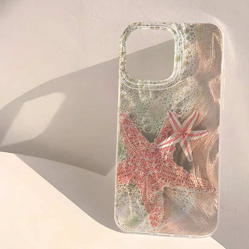 Phone Case For iPhone 16 15 14 13 12 11 Pro 16E 15Pro 16Pro Max X XS Max XR SE 2 7 8 Plus Cool Turtle Seaside Pattern IMD Cover