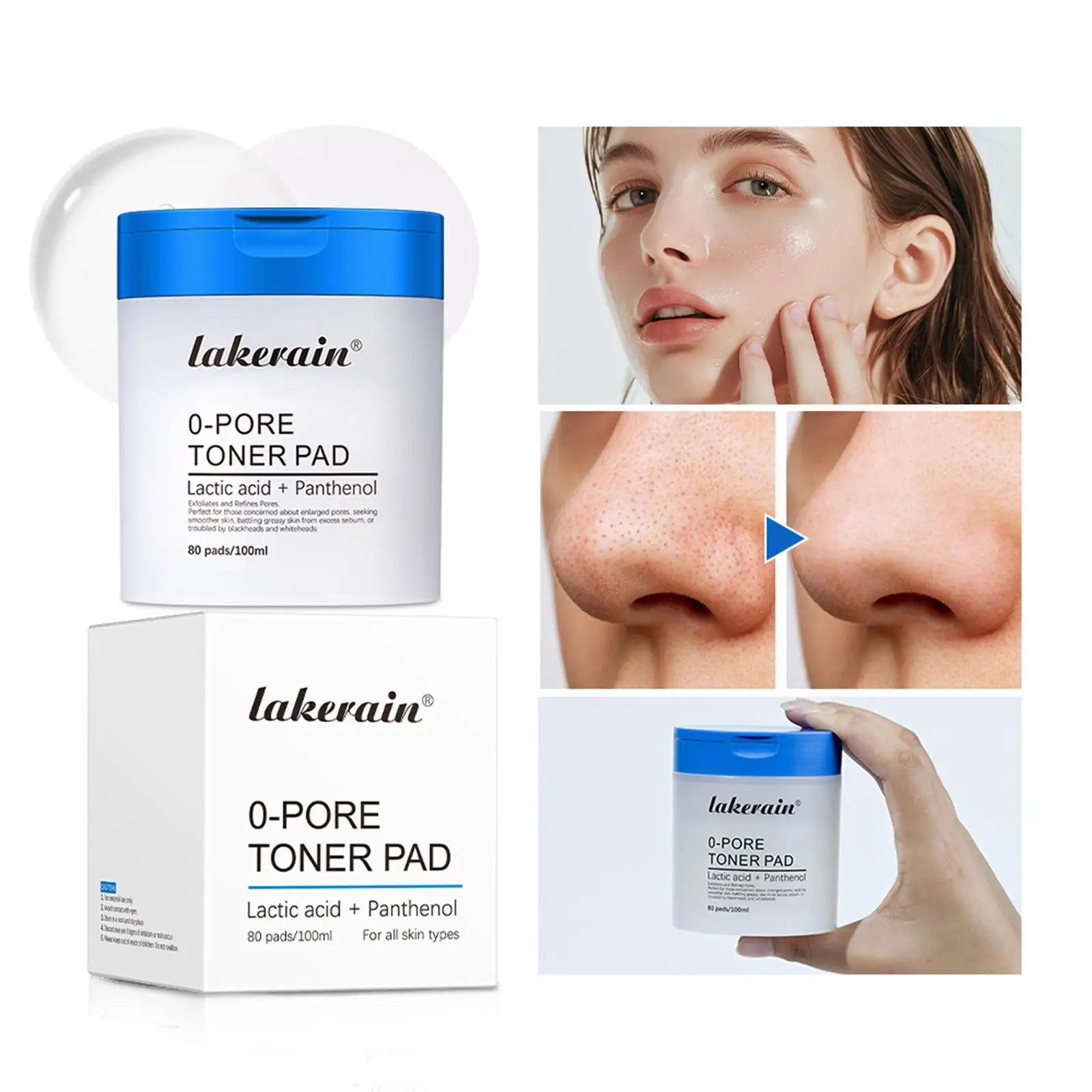 80pcs Face Toner Pads,Dual-Textured Salicylic Acid Exfoliation Pore Cleaning Shrinking Patch Mild Moisturizing Korean Skincare