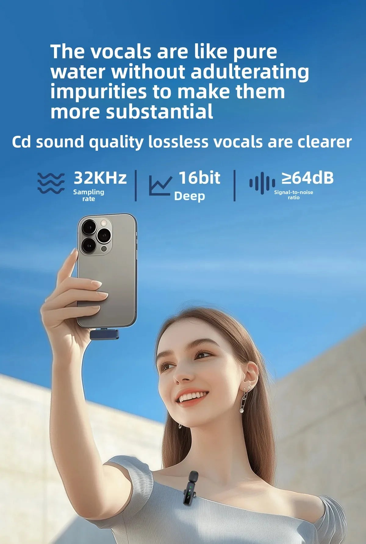 Wireless Lavalier Microphone Portable Audio Video Recording Mini Mic Adapter for iPhone Android Live Broadcast Gaming Phone Mic