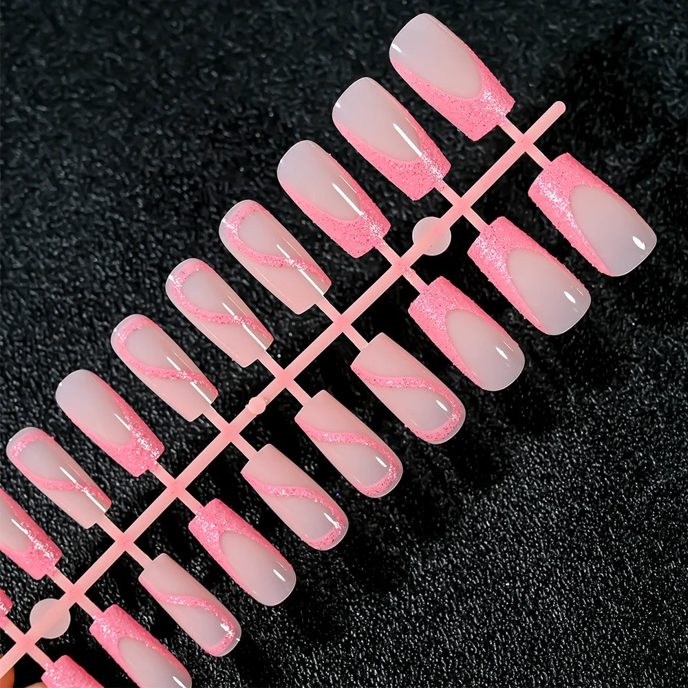 120pcs Acrylic French False Nails Square Almond Coffin Fake Nail Tips for Women Full Cover Removable Mixed Size Press On Nails