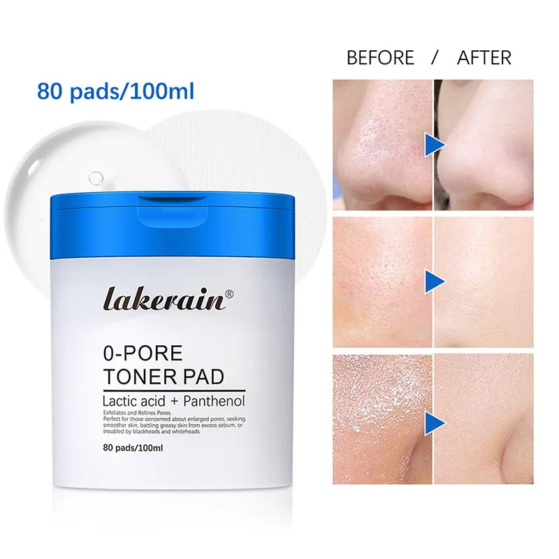 80pcs Face Toner Pads,Dual-Textured Salicylic Acid Exfoliation Pore Cleaning Shrinking Patch Mild Moisturizing Korean Skincare