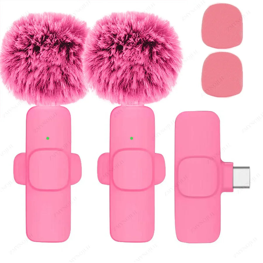 New Wireless Lavalier Microphone Portable Audio Video Recording Mini Microphone for iPhone Android PC Camera Live Gaming Phone