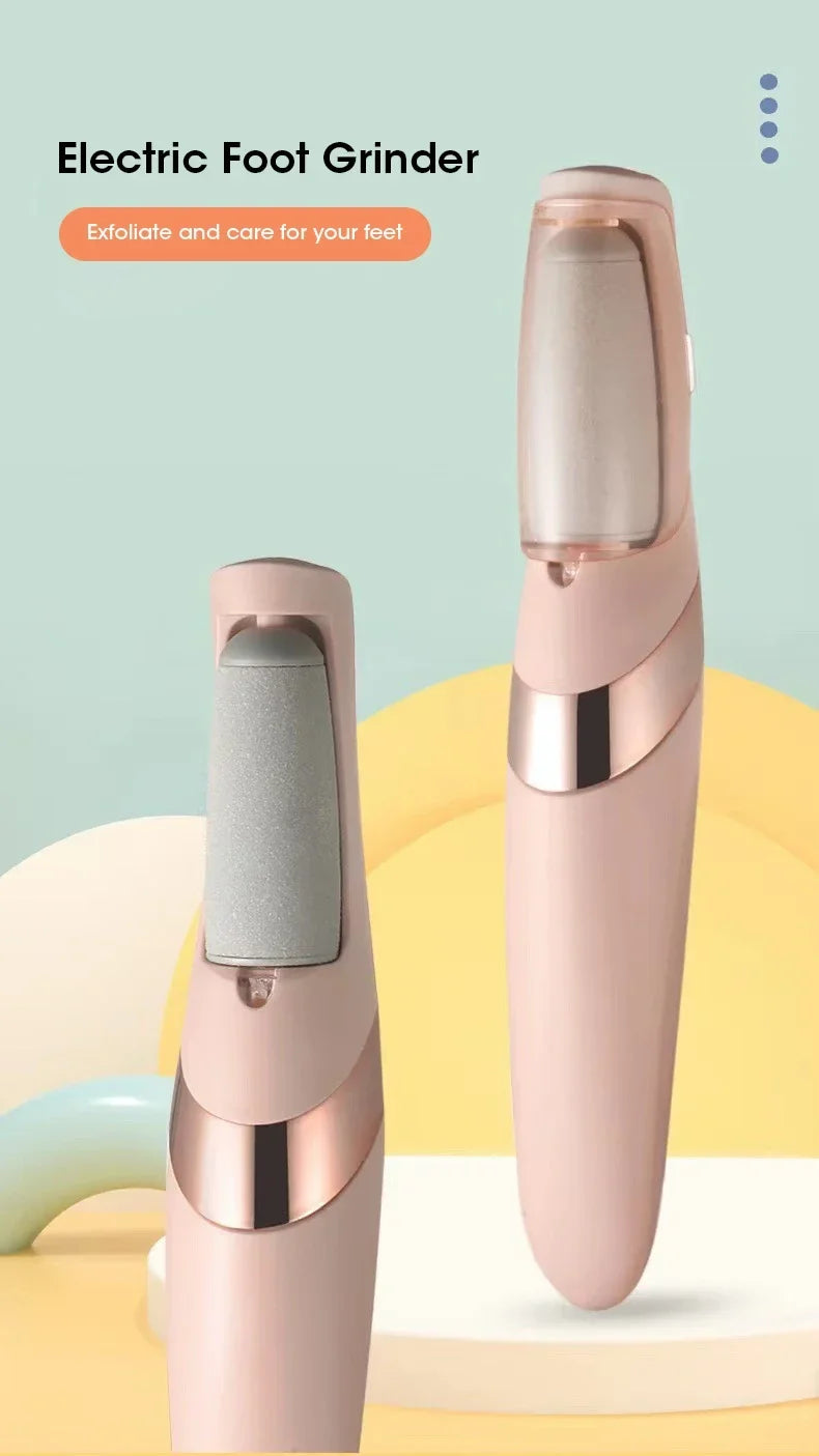 NEW USB Electric Dead Skin Pedicure Automatic Foot Grinder Rechargeable Roller Feet Pedicure Tool with 2 Removable Roller Heads