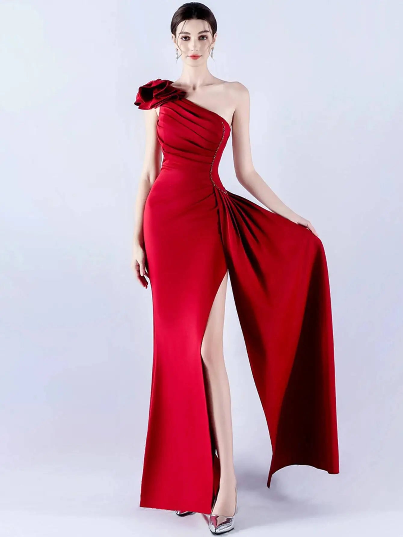 Sexy backless rhinestone maxi summer dress women elegant luxury red wedding party dress ladies long prom evening dresses vestido