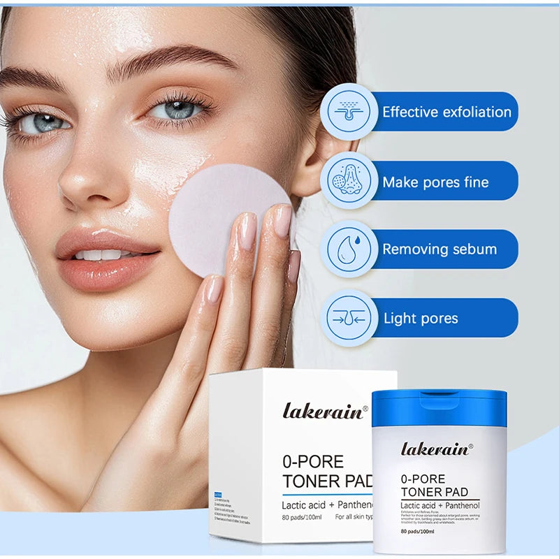 80pcs Face Toner Pads,Dual-Textured Salicylic Acid Exfoliation Pore Cleaning Shrinking Patch Mild Moisturizing Korean Skincare