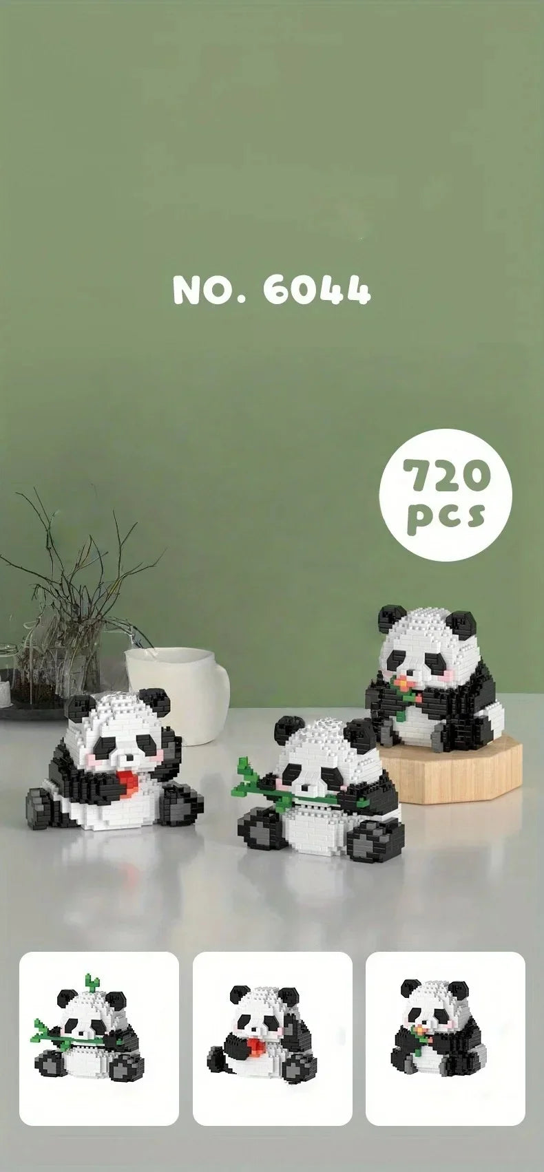Cute Panda Building Blocks: Decoration Halloween/Christmas gift