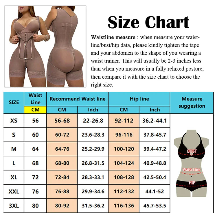 High Compression Girdle Shaper Colombian Fajas Shapewear Postpartum Belly flat Sheath Waist Trainer Belts Woman Extreme Corset