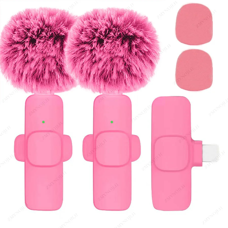 New Wireless Lavalier Microphone Portable Audio Video Recording Mini Microphone for iPhone Android PC Camera Live Gaming Phone