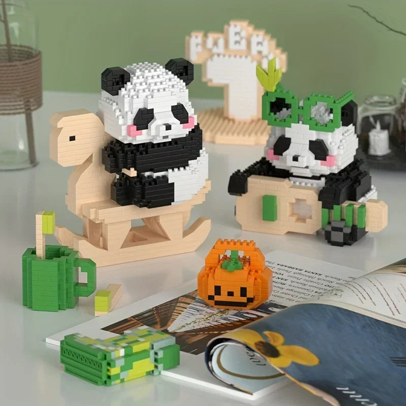 Cute Panda Building Blocks: Decoration Halloween/Christmas gift