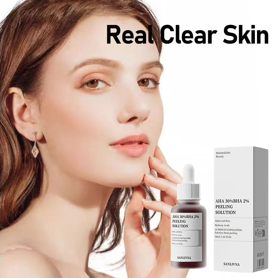 AHA 30%+BHA 2% Exfoliating Face Salicylic Acid Serum 10% Niacinamide + 1% Zinc, 10% Hexapeptide Serum Moisturizing Face Skincare