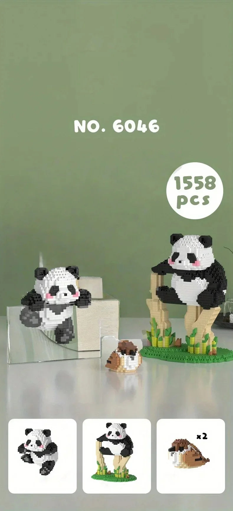 Cute Panda Building Blocks: Decoration Halloween/Christmas gift